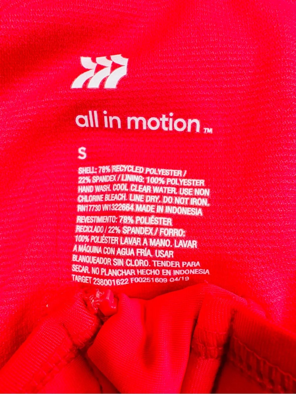 All in Motion Swimsuit Women’s Small Coral Floral Long Sleeve One Piece Stretch
